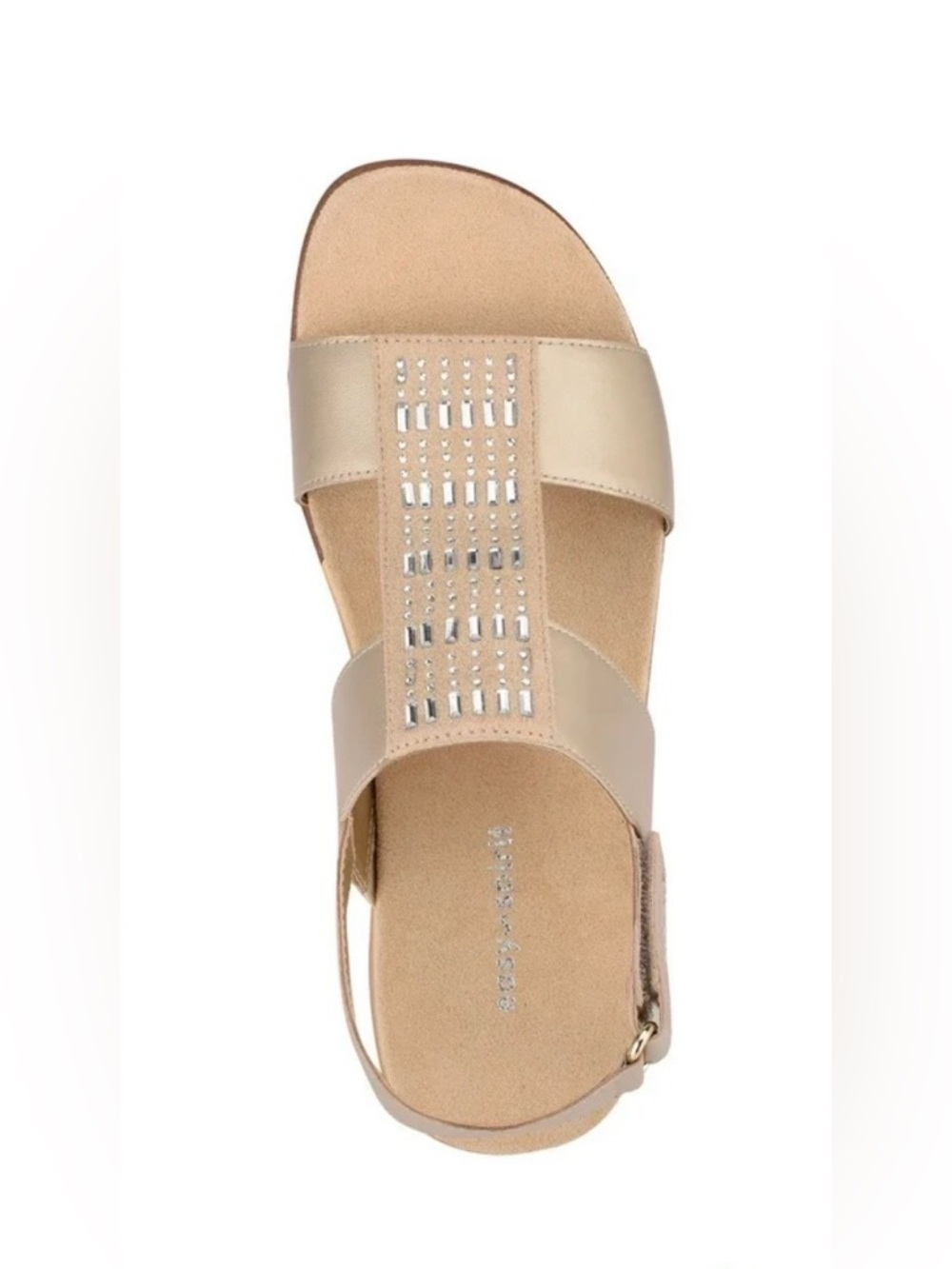 Easy Spirit Sandals Gold Hazel Wedge Slingback Glam Sparkle Size 8 Medium